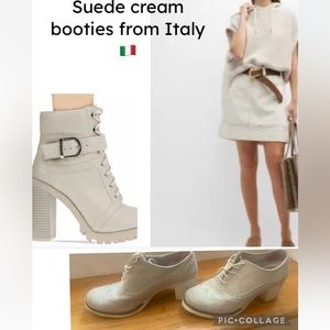 NEW Suede Cream booties from Italy /size 39/